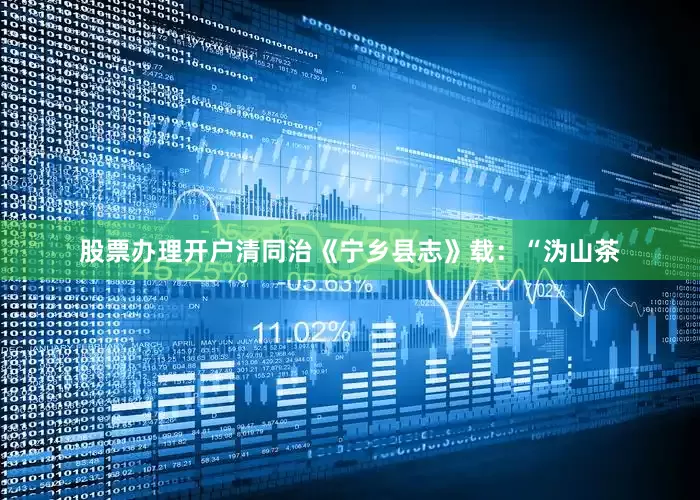 股票办理开户清同治《宁乡县志》载：“沩山茶
